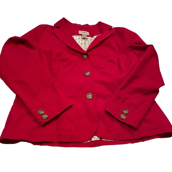 LL Bean Women's Size 16(Size 20 EU) Chino
Jacket Blazer Button Down Nautical
Red - Picture 5 of 11